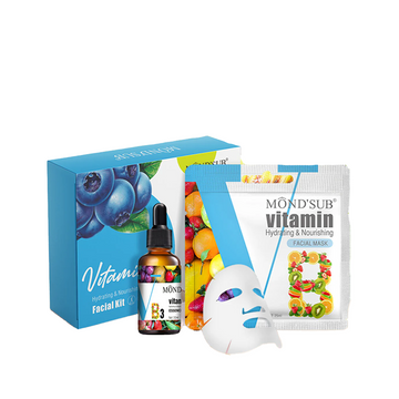 Mondsub Facial Kit - Vitamin B3 Hydrating, Vitamin E Anti-Aging, and Vitamin C Brightening Skincare Essentials